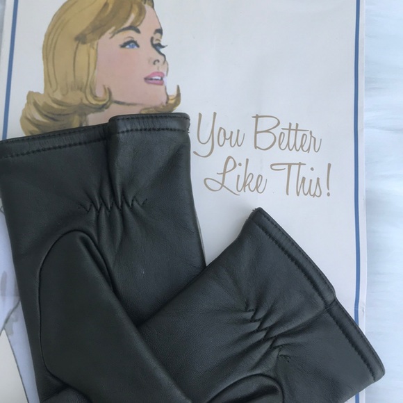 LEATHER GLOVES GREEN - Picture 3 of 7